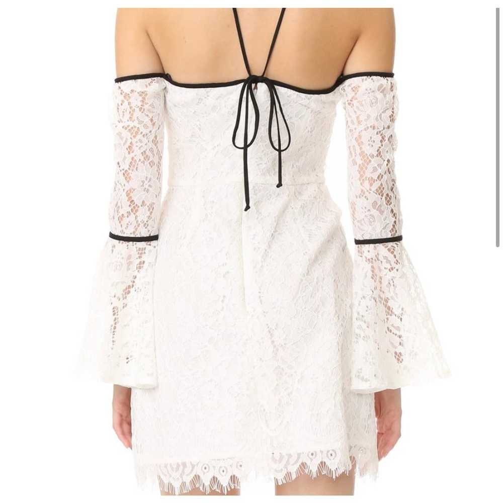 Wayf Cold Shoulder Bell Sleeve Lace Dress White L… - image 2
