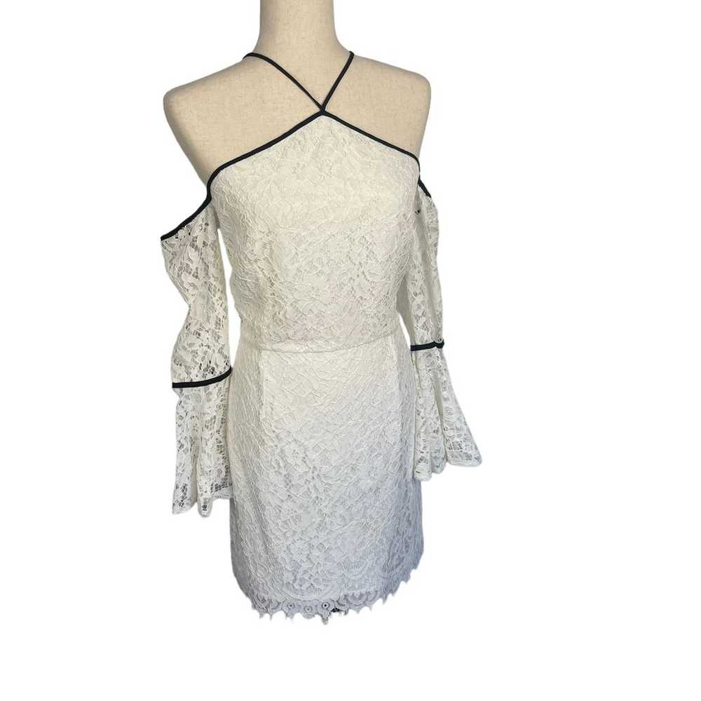 Wayf Cold Shoulder Bell Sleeve Lace Dress White L… - image 6