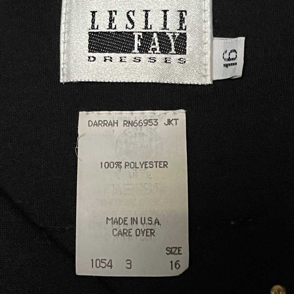 VTG Leslie Fay Sleeveless Black Dress w/Jacket Go… - image 2