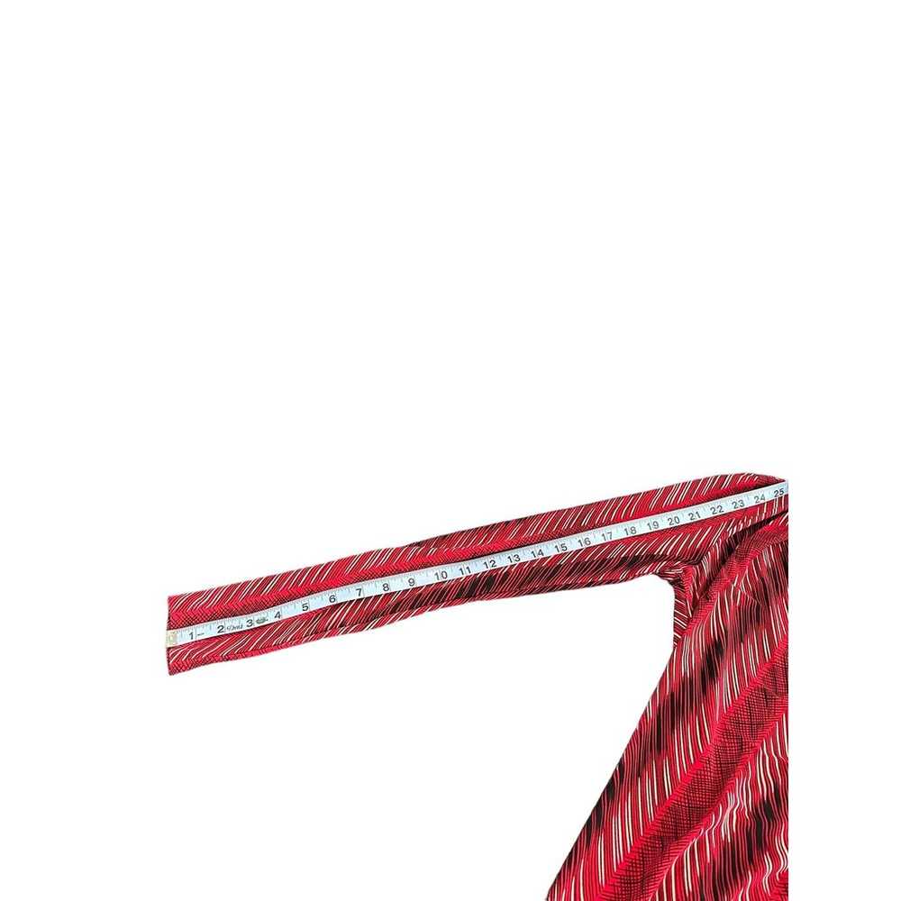 Norma Kamali Red Black White V-Neck Long Sleeve F… - image 6