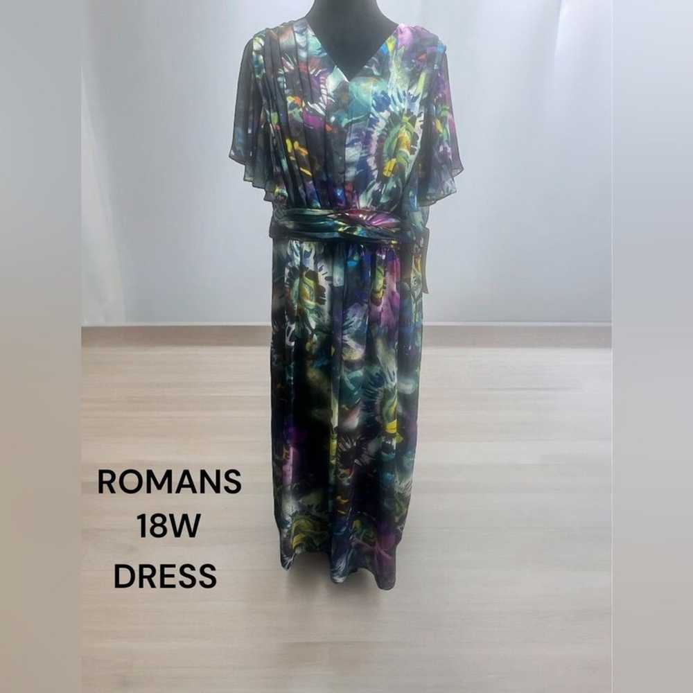 Romans, Size 18W, Multi Colored, Flowing, Zip Up … - image 1