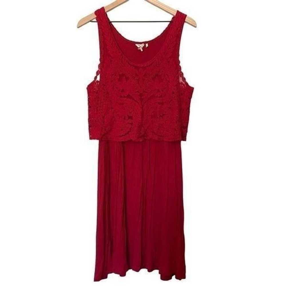 Anthropologie Lika Large Red Dress Sleeveless Cro… - image 1