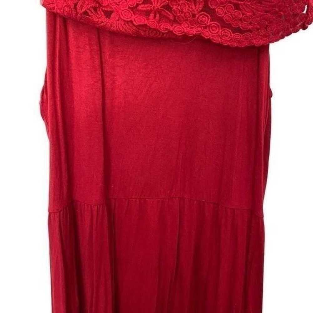 Anthropologie Lika Large Red Dress Sleeveless Cro… - image 3