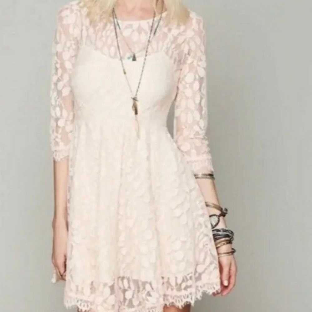 Free People Floral embroidered mesh mini dress - image 1