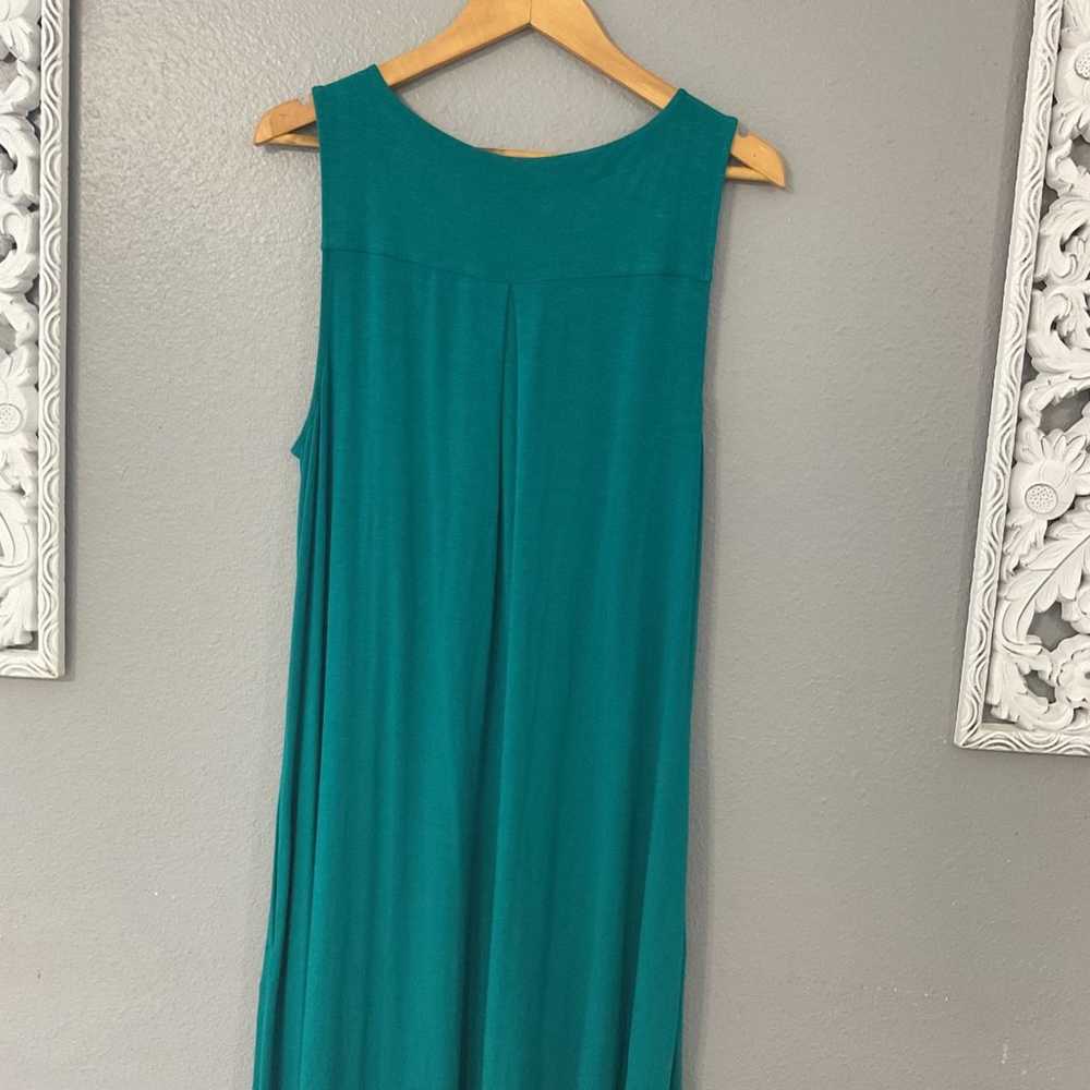 J. Jill turquoise teal sleeves maxi stretch dress… - image 10