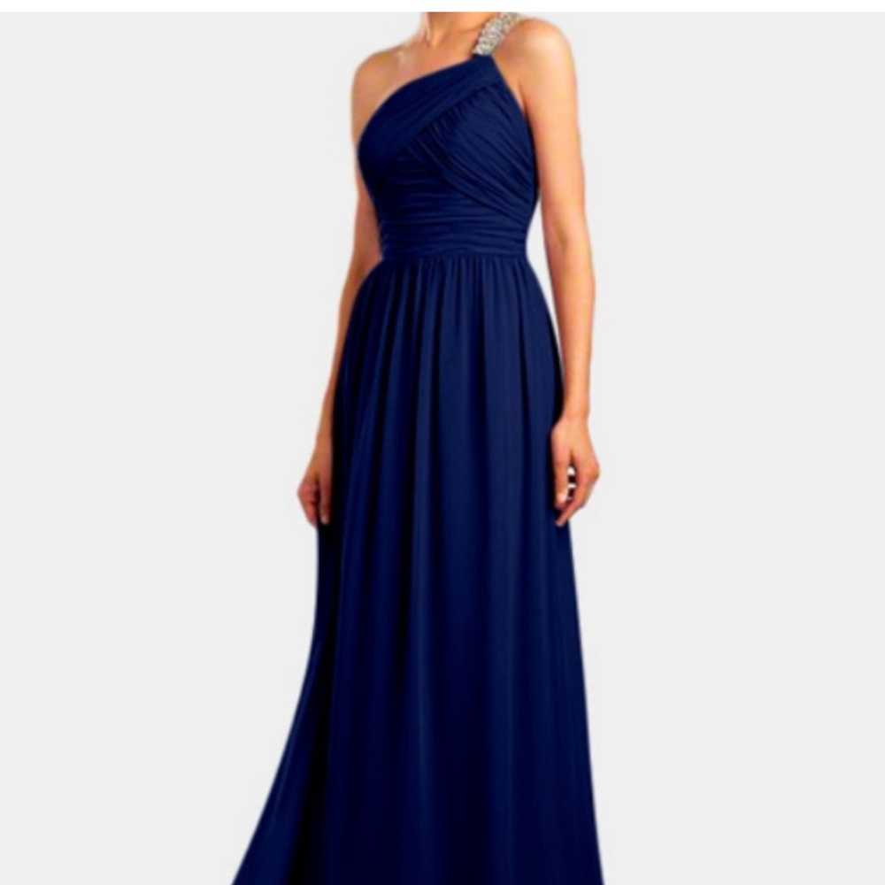 Alfred Angelo One- Shoulder Chiffon Dress Navy - image 1