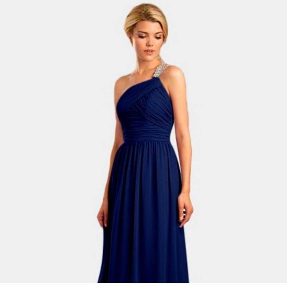 Alfred Angelo One- Shoulder Chiffon Dress Navy - image 2