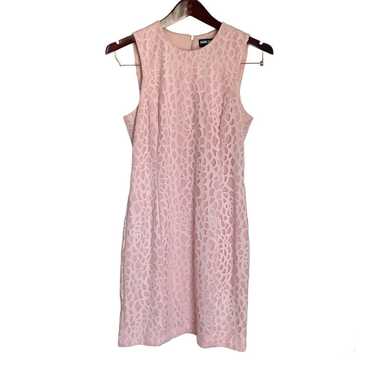 Karl Lagerfeld Paris Pink Lace Sheath Mini Dress … - image 1