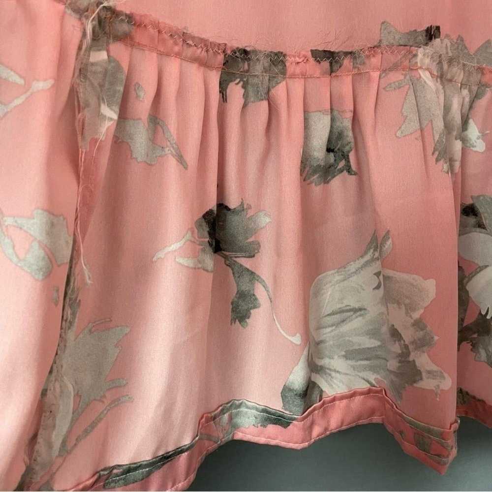 Handmade Muumuu Dress Floral Light Pink Maxi Ruff… - image 7