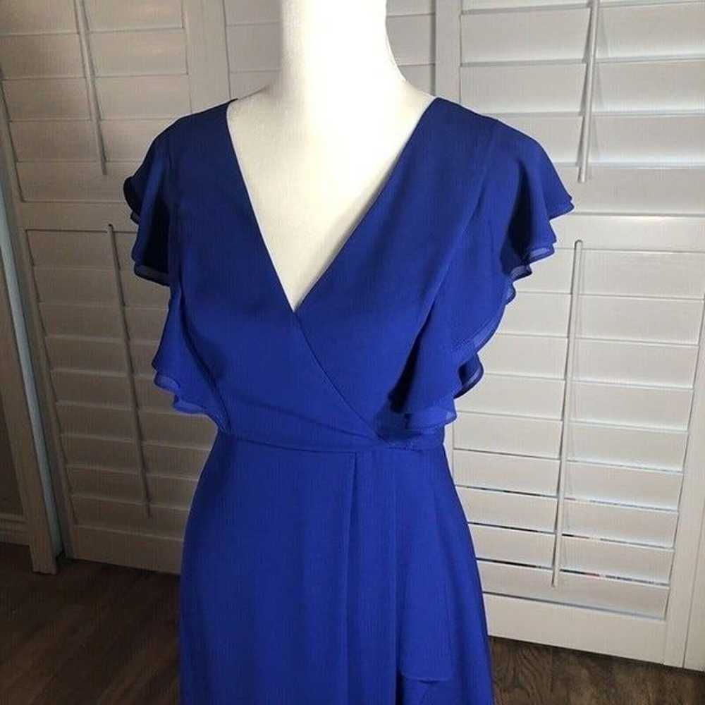 BCBGMaxazria Blue Chiffon Floor Length Dress 0 XS… - image 10