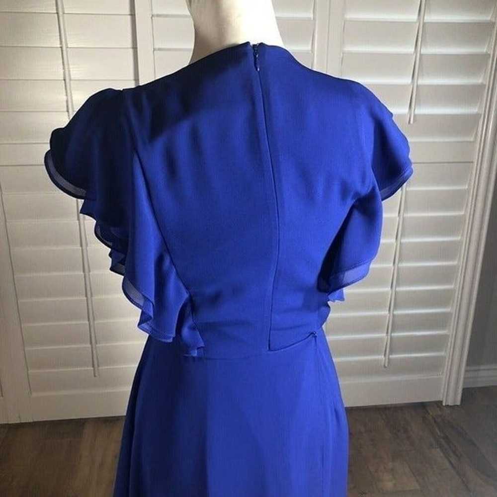 BCBGMaxazria Blue Chiffon Floor Length Dress 0 XS… - image 11
