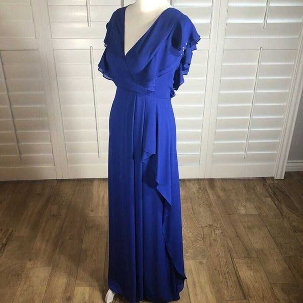 BCBGMaxazria Blue Chiffon Floor Length Dress 0 XS… - image 2
