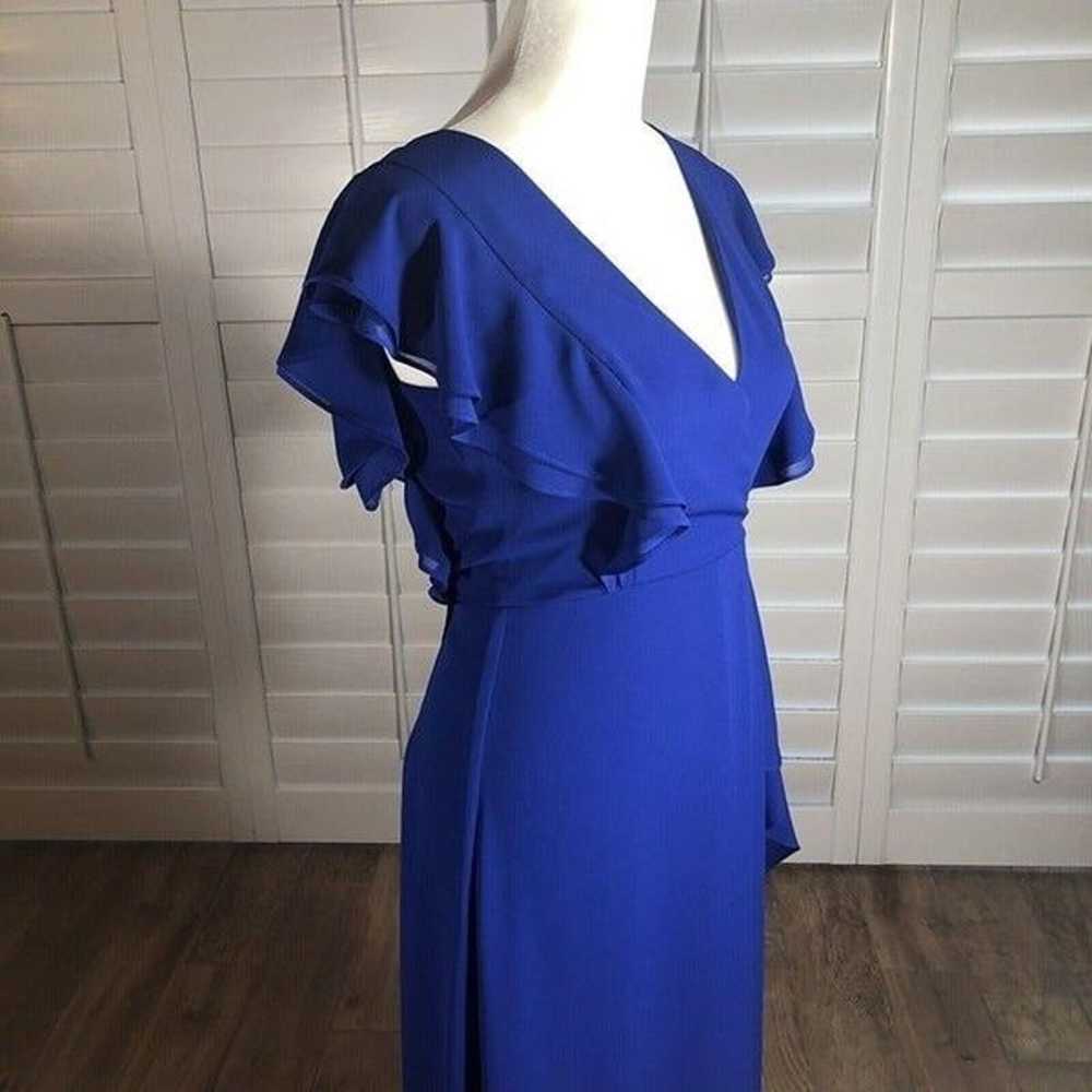 BCBGMaxazria Blue Chiffon Floor Length Dress 0 XS… - image 3