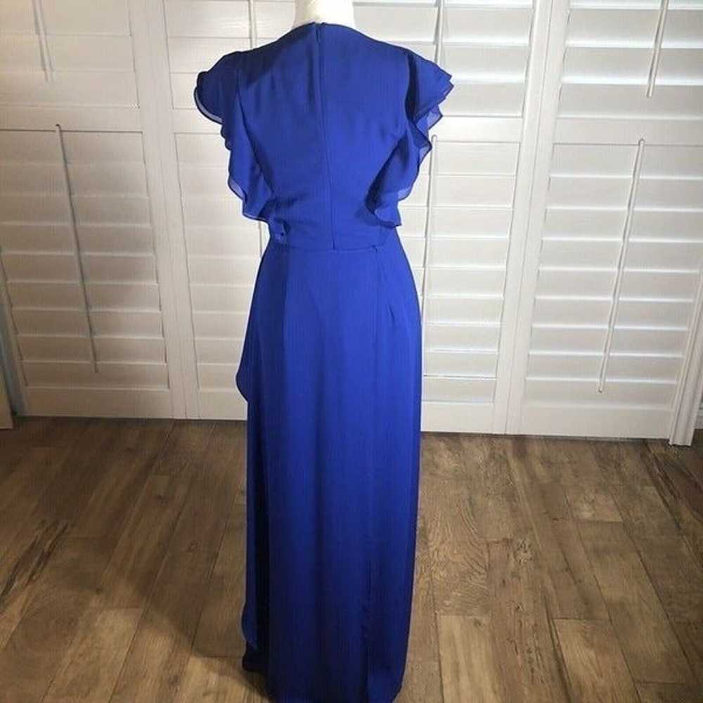 BCBGMaxazria Blue Chiffon Floor Length Dress 0 XS… - image 4