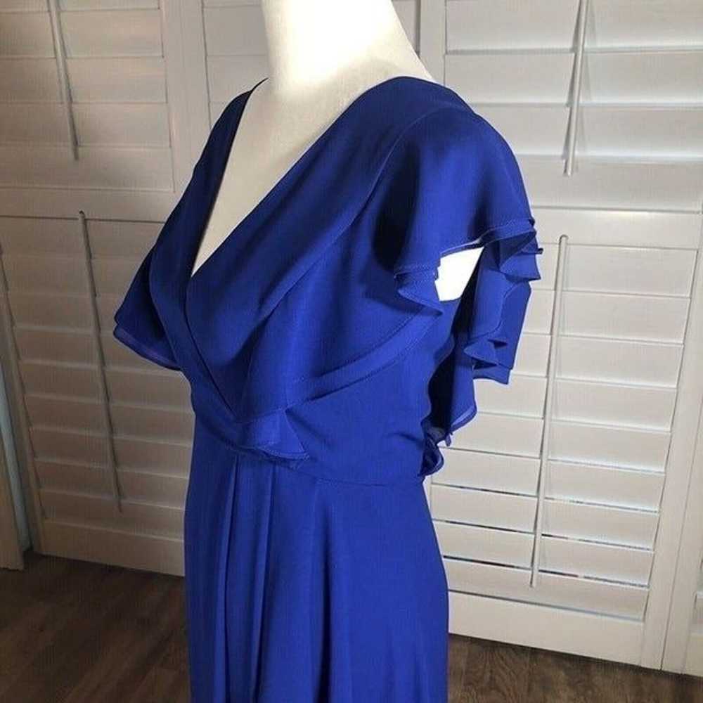 BCBGMaxazria Blue Chiffon Floor Length Dress 0 XS… - image 6