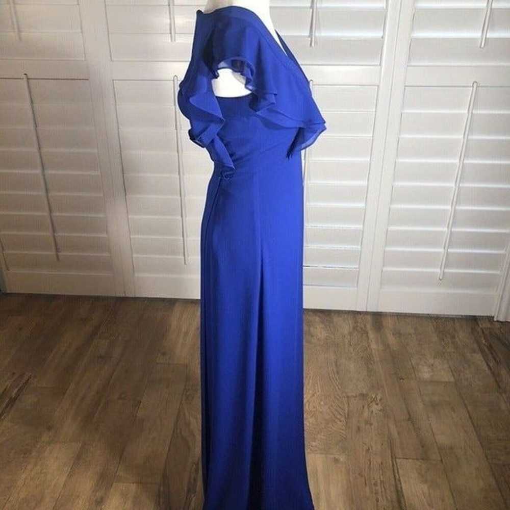 BCBGMaxazria Blue Chiffon Floor Length Dress 0 XS… - image 9