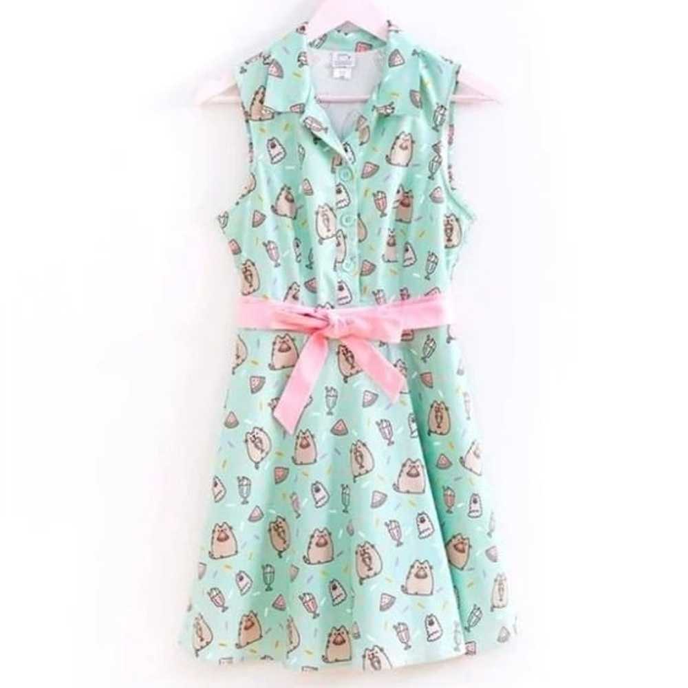 Pusheen Ice Cream Party Pastel Green Fit & Flare … - image 2