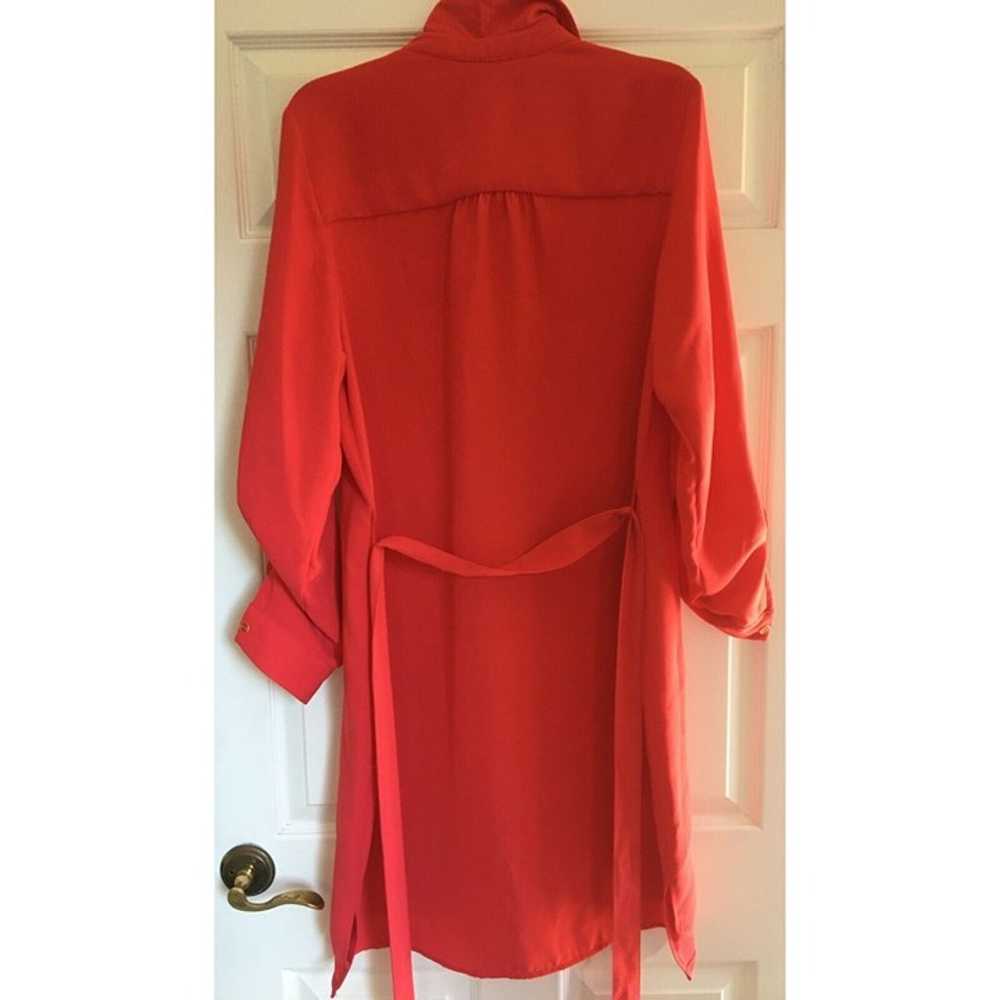 Sharagano Red Shirt Dress Size 14 - image 3