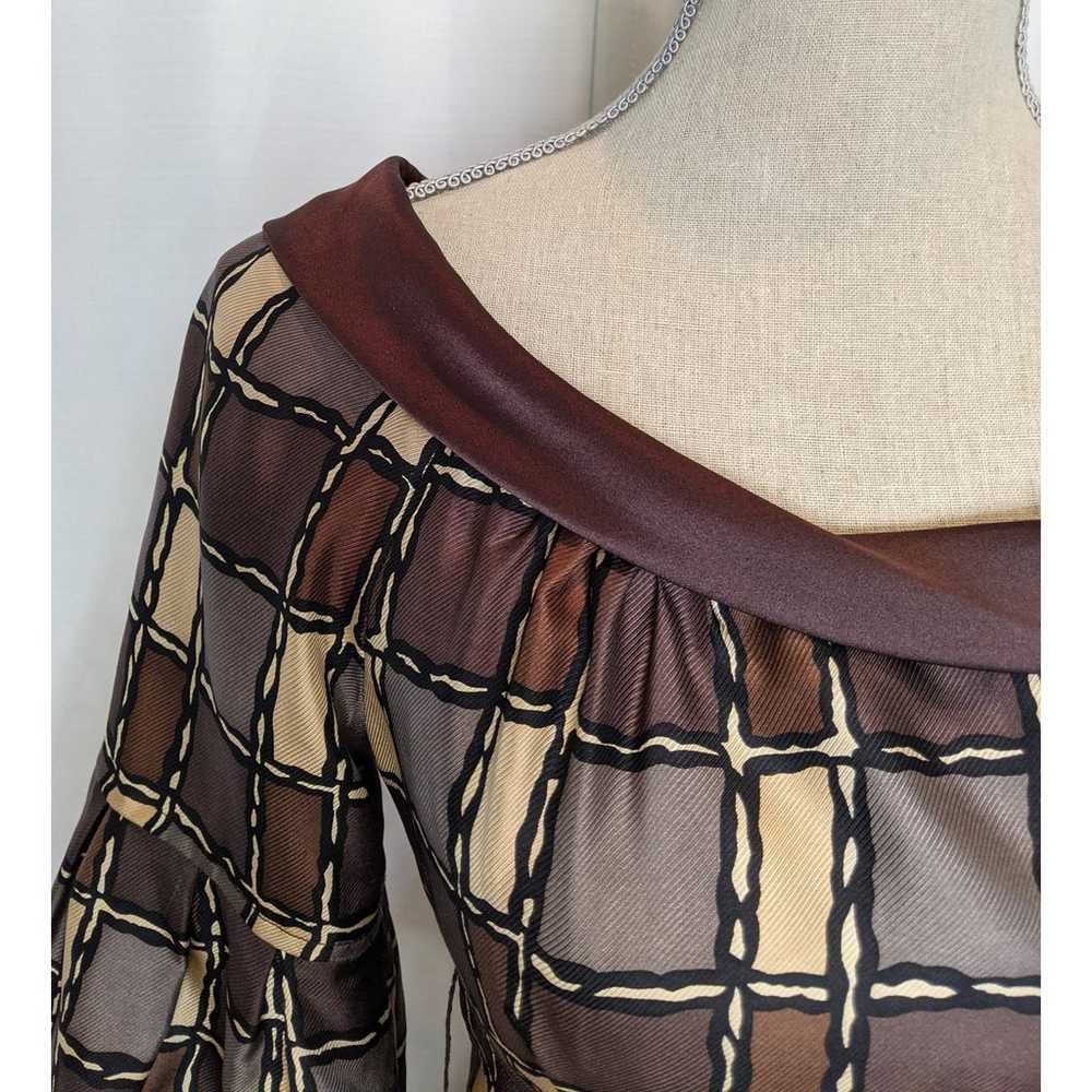 Nanette Lepore Retro Silk Dress Brown - image 10