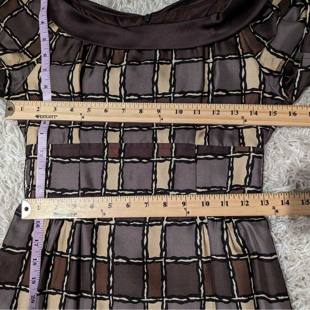 Nanette Lepore Retro Silk Dress Brown - image 5