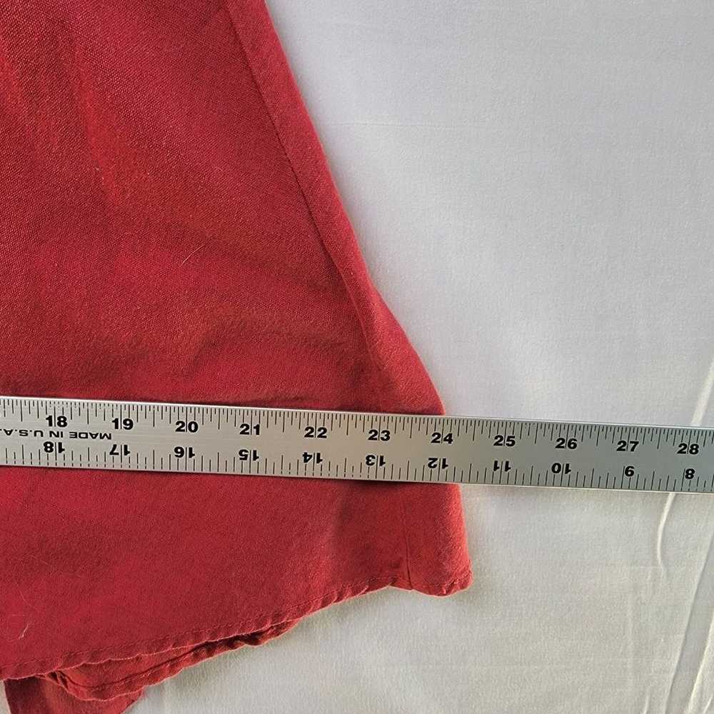 ZARA Linen Berry Red Ruffle Off the Shoulder Belt… - image 11