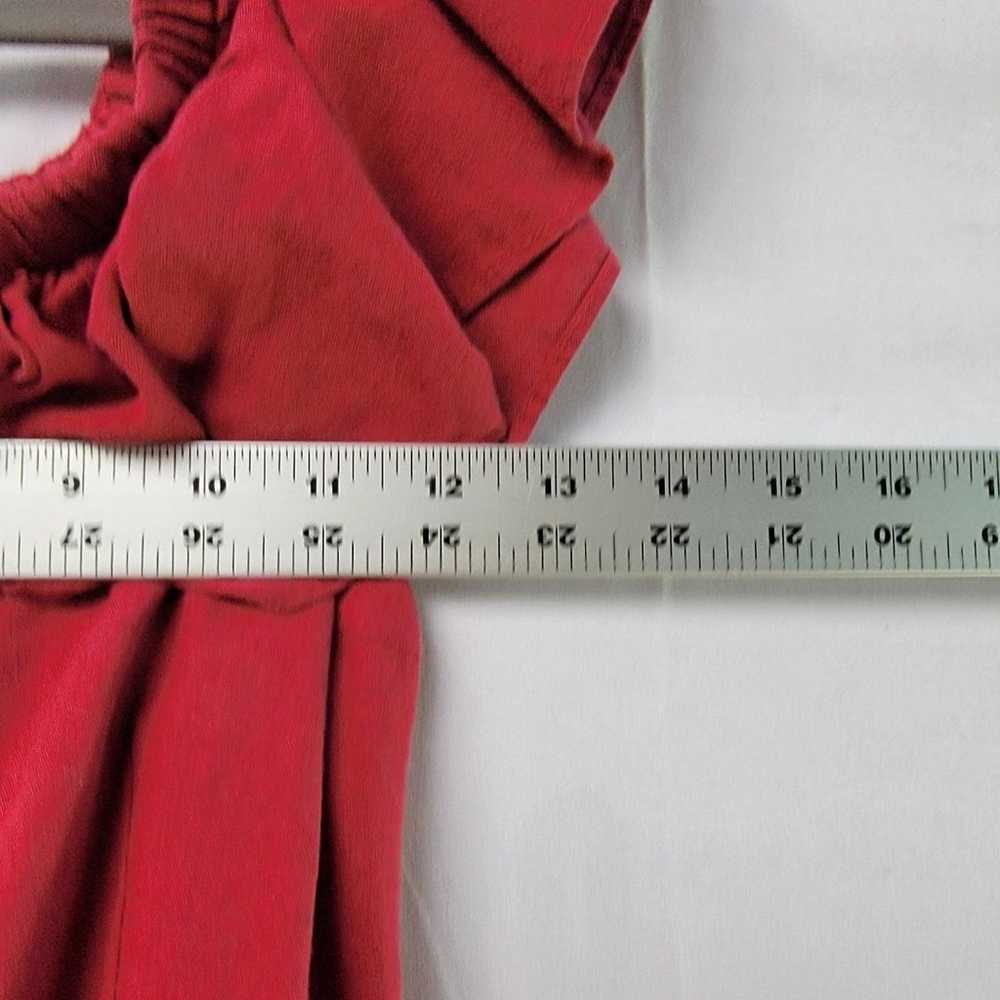 ZARA Linen Berry Red Ruffle Off the Shoulder Belt… - image 9