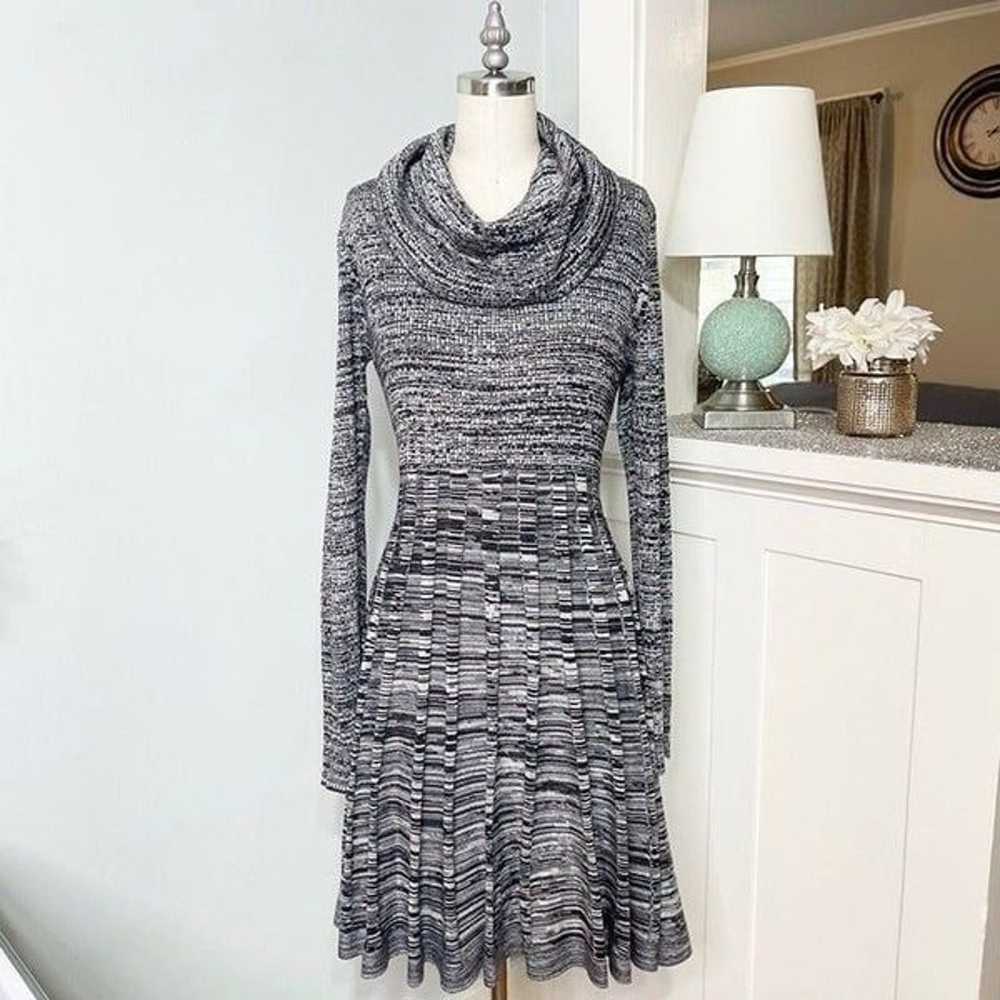 Calvin Klein Gray Cowl Neck Sweater Dress Medium - image 2