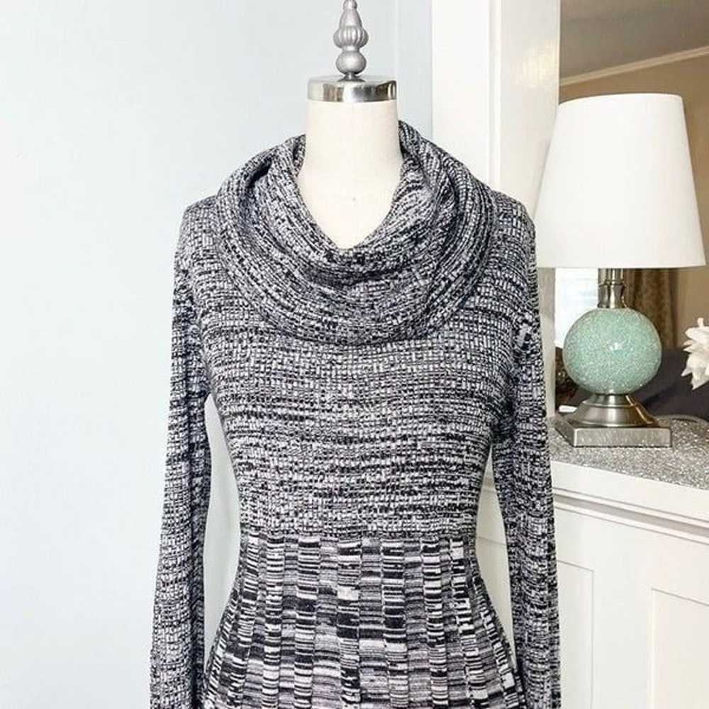 Calvin Klein Gray Cowl Neck Sweater Dress Medium - image 3