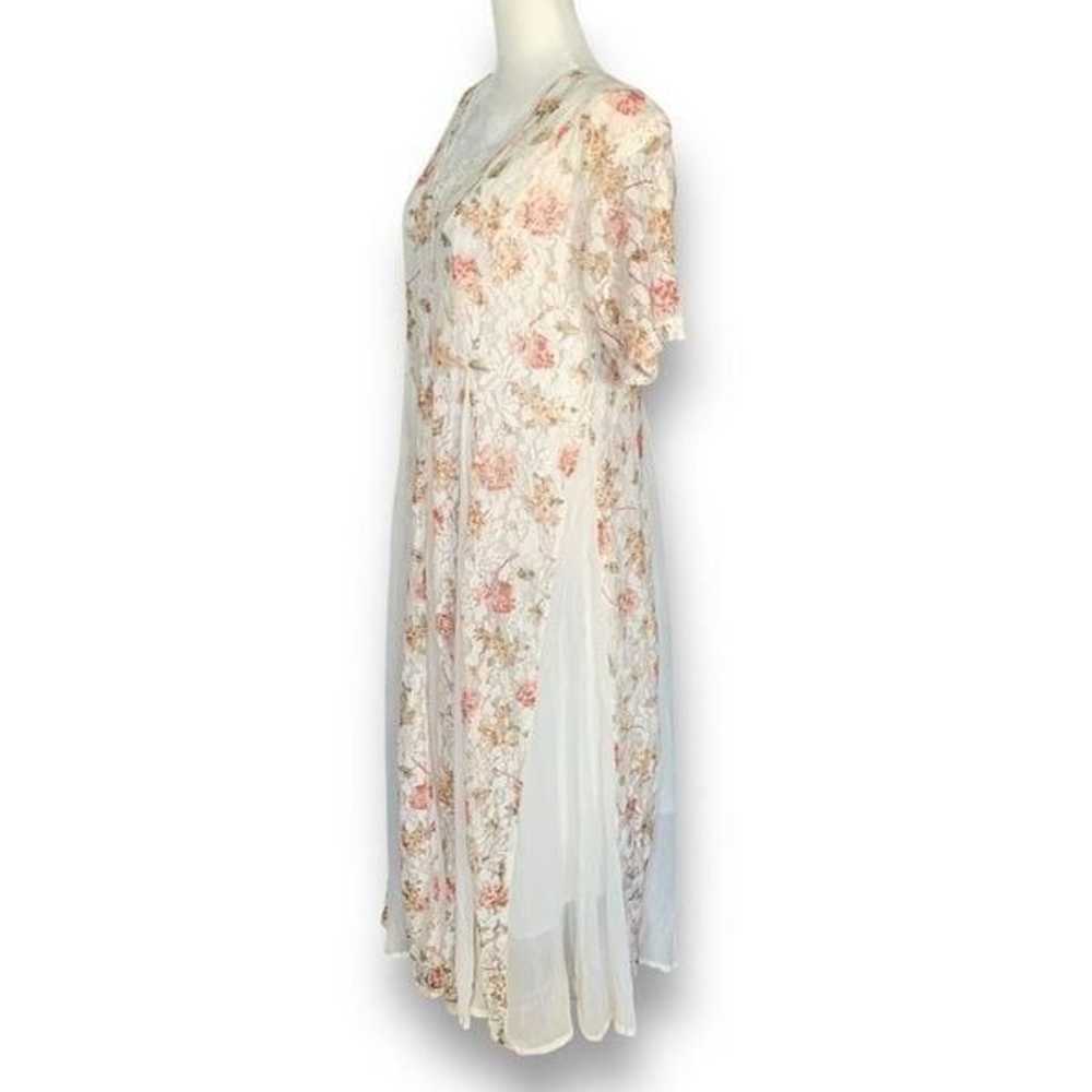 Vintage Nostalgia Dress Cream Pink Floral Printed… - image 3