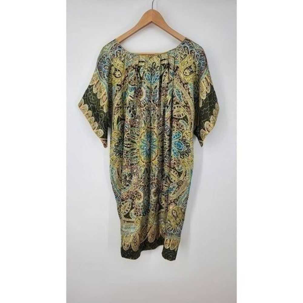 Anna Sui Vintage Silk & Metallic Dress Size Medium - image 5
