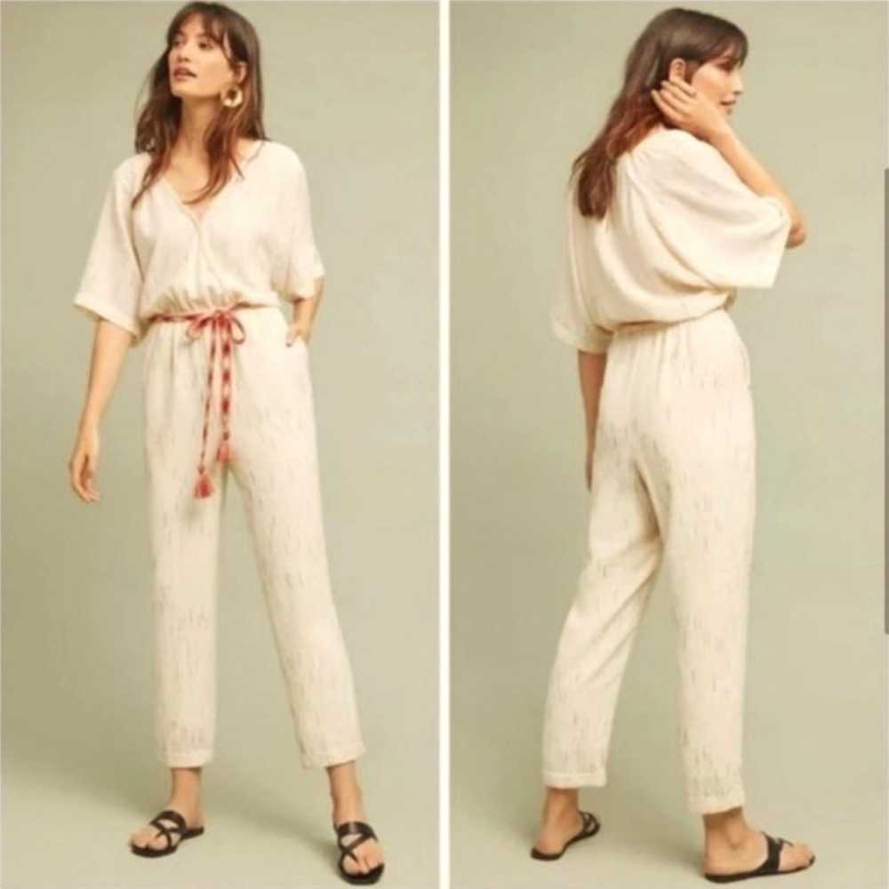 feather and bone by anthropologie belted jumpsuit… - image 1