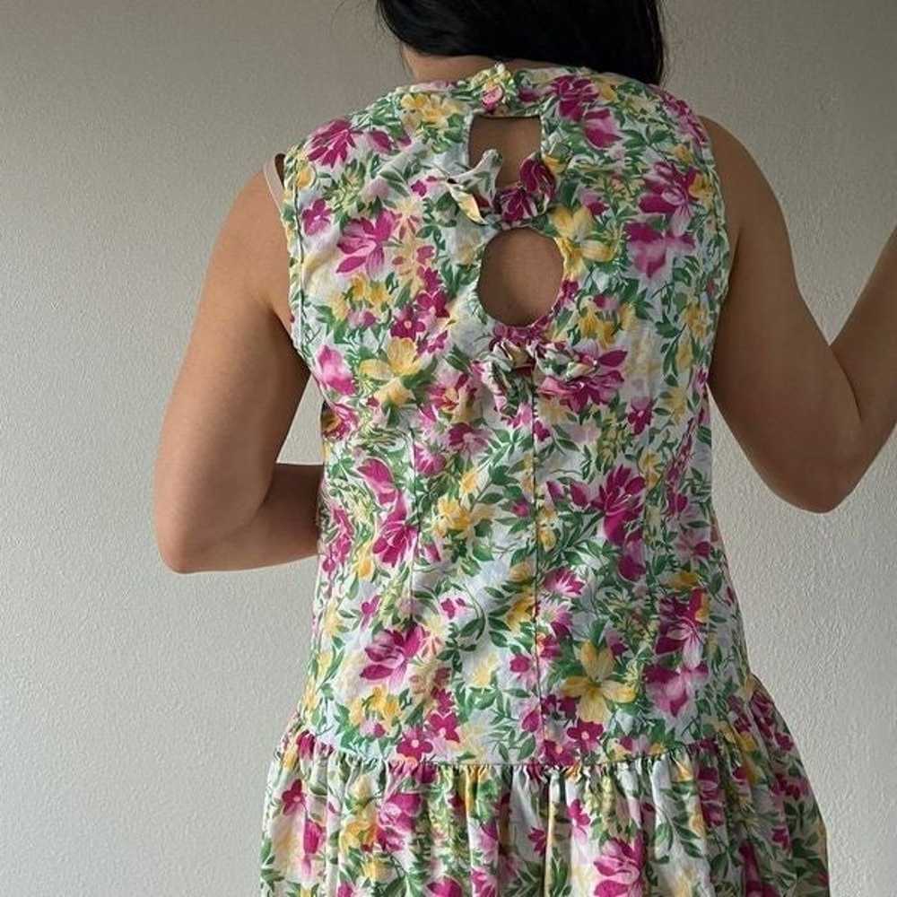 Vintage bold floral sleeveless market dress cotto… - image 10