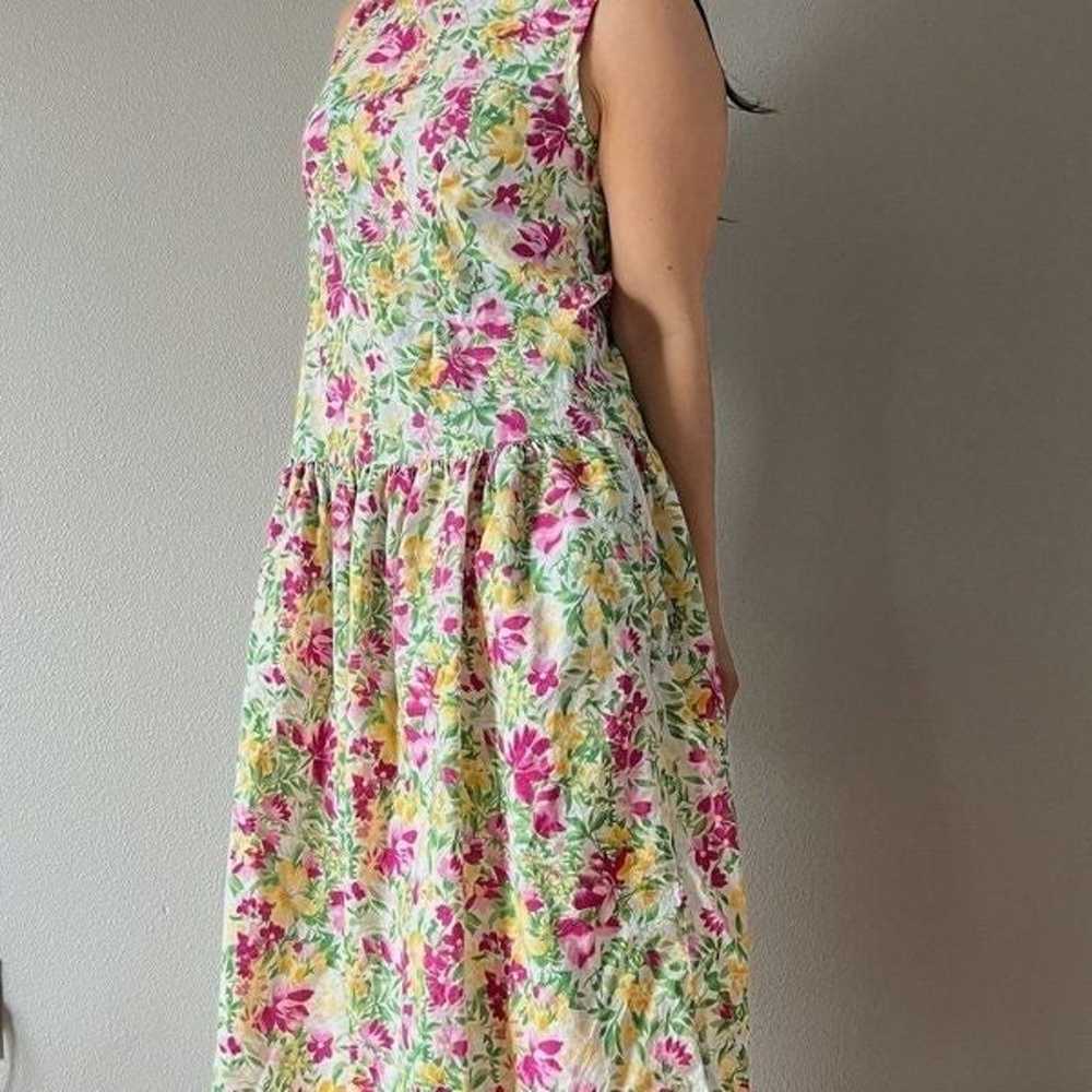 Vintage bold floral sleeveless market dress cotto… - image 4