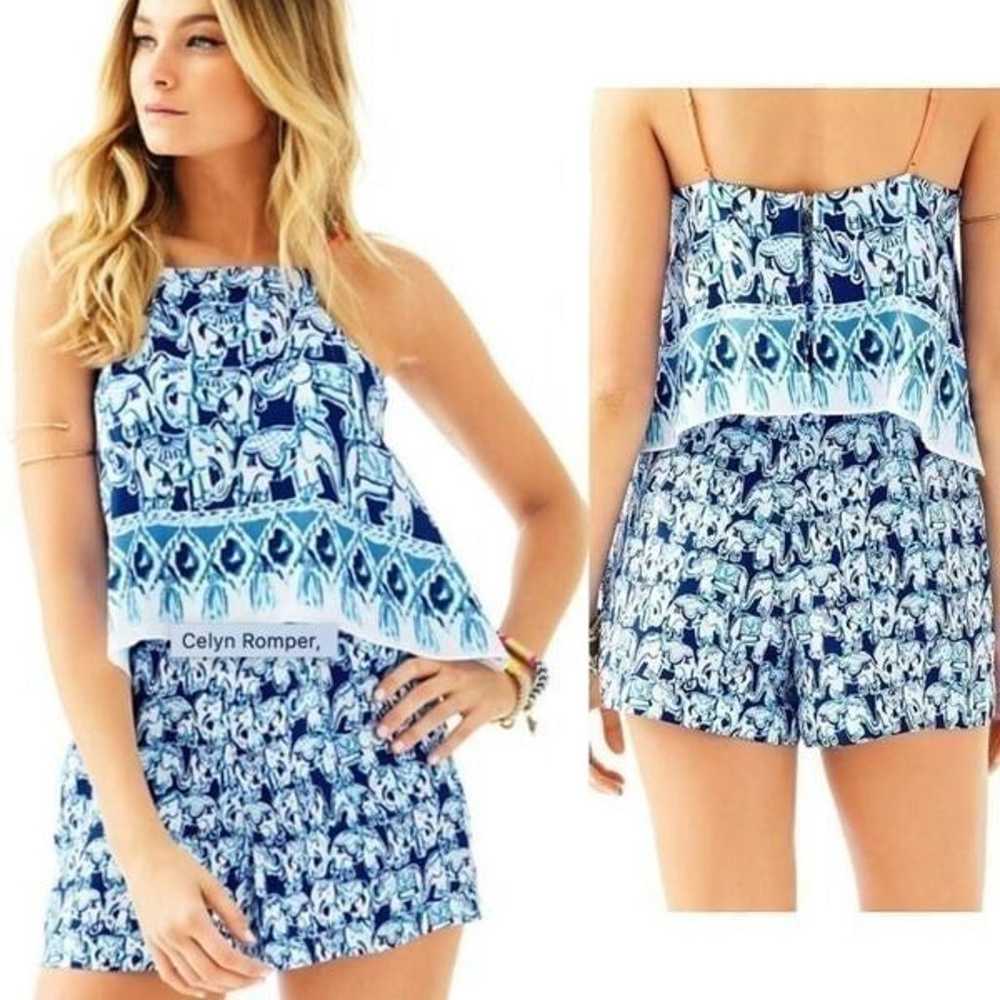 Lilly Pulitzer Celyn Elephant Print Romper 4 - image 1