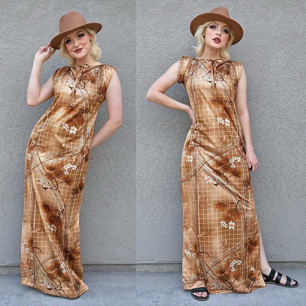 Sears Hawaiian Fashions 60's / 70's Bamboo Brown … - image 1
