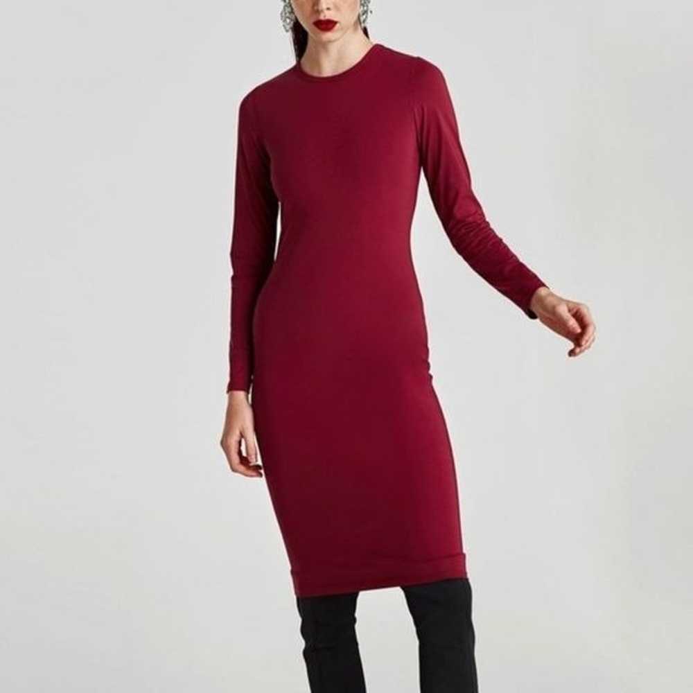 TRF by Zara maroon midi dress with long sleeves |… - image 2