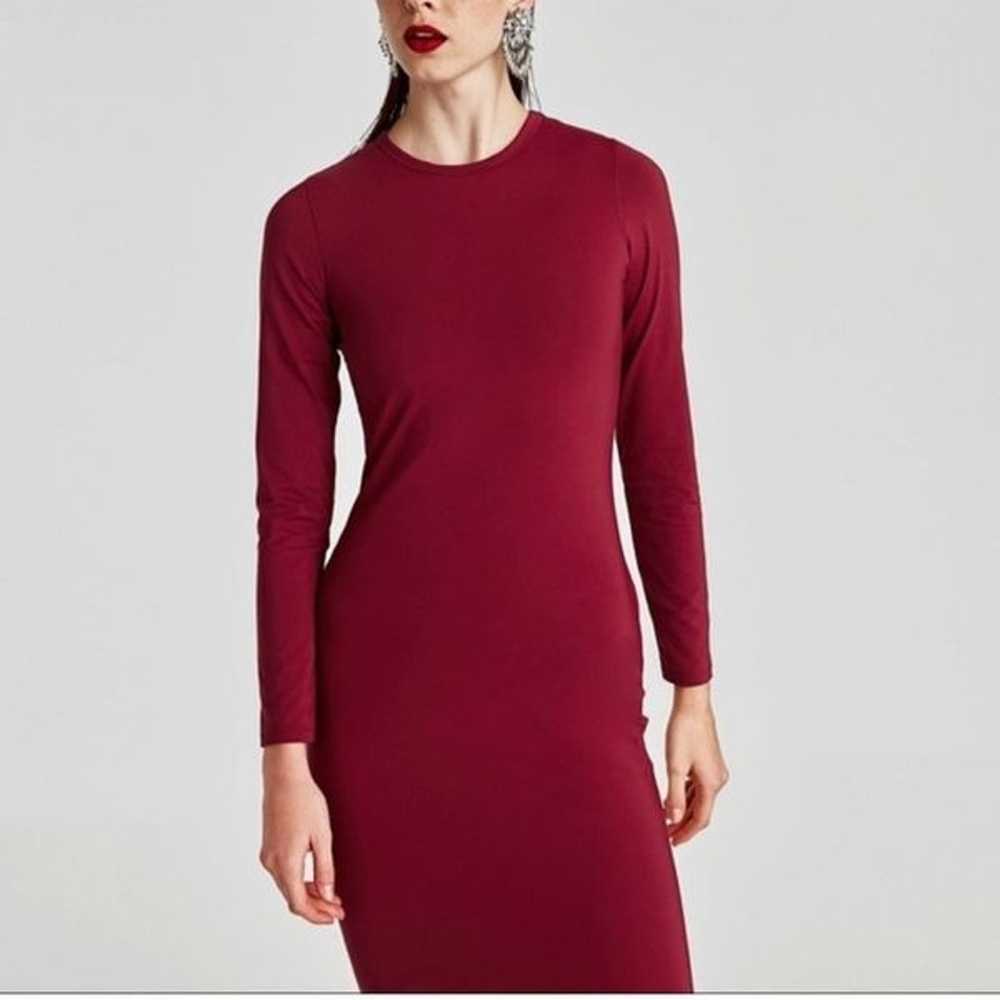 TRF by Zara maroon midi dress with long sleeves |… - image 3