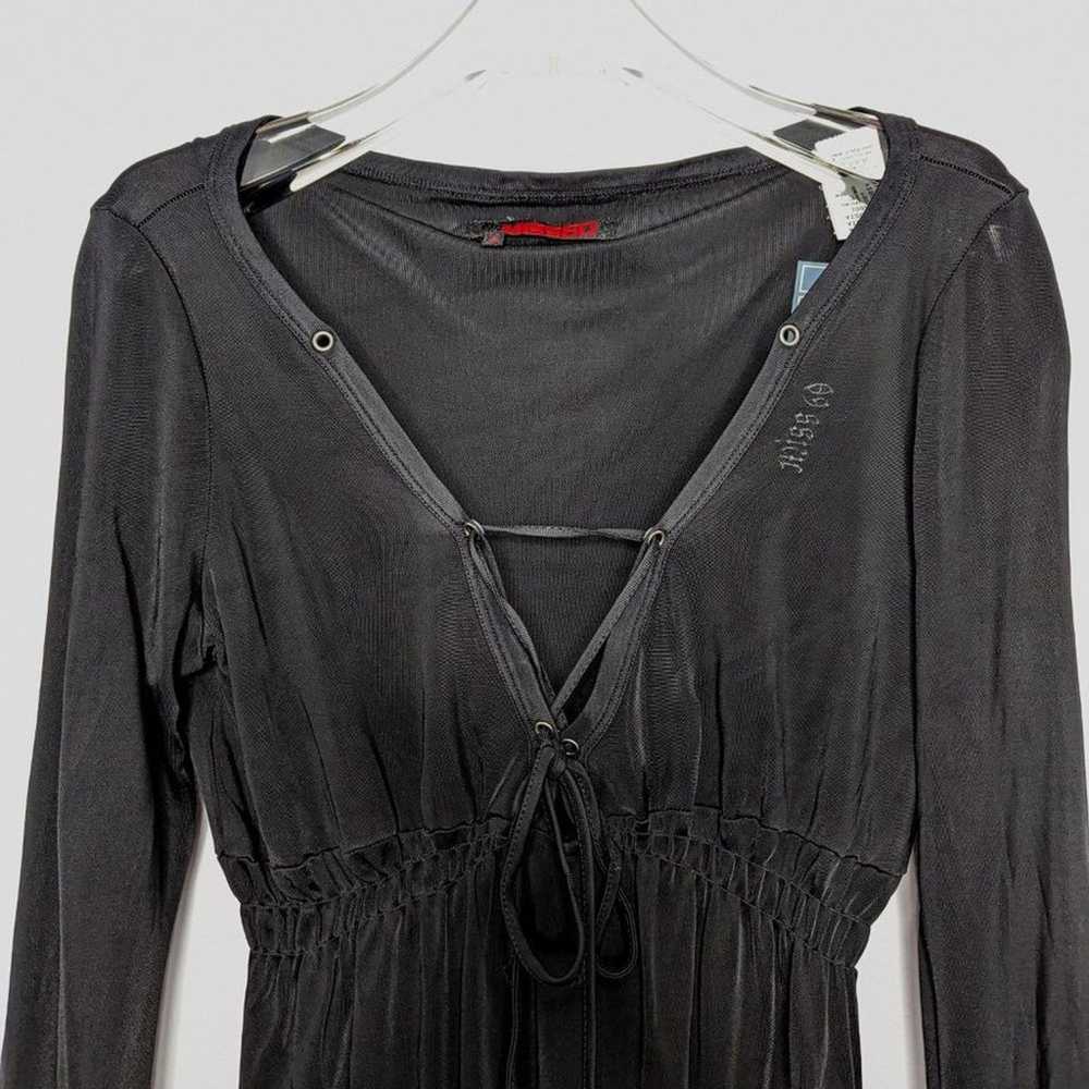 Miss Sixty Vintage Y2K Black Long Sleeve Dress La… - image 5