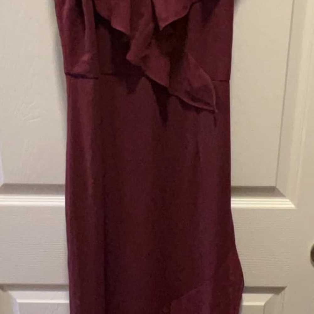 Lulus Burgundy Asymmetrical Ruffled Maxi Dress - image 2