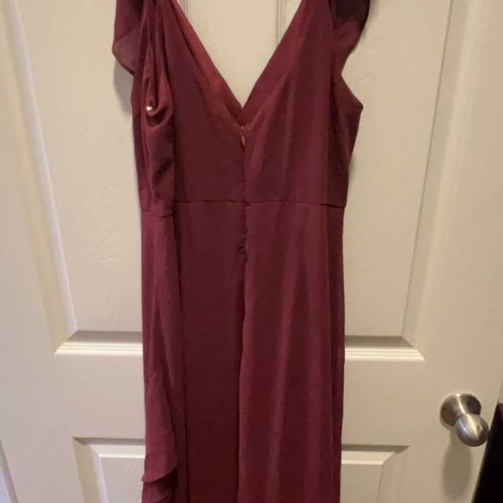 Lulus Burgundy Asymmetrical Ruffled Maxi Dress - image 3