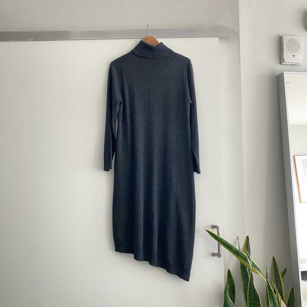 Eileen Fisher Merino Wool Jersey Turtleneck Asymm… - image 4