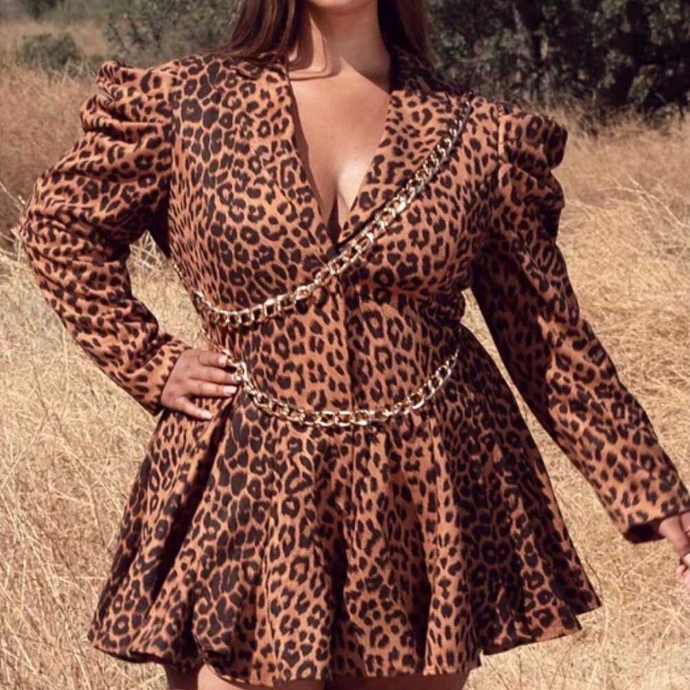 Plus size brown leopard embellished dress 2x - image 1