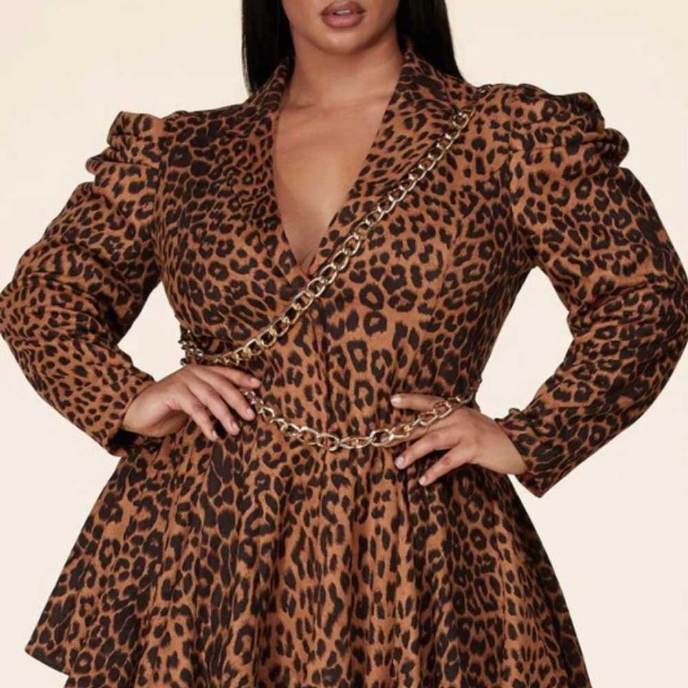 Plus size brown leopard embellished dress 2x - image 2