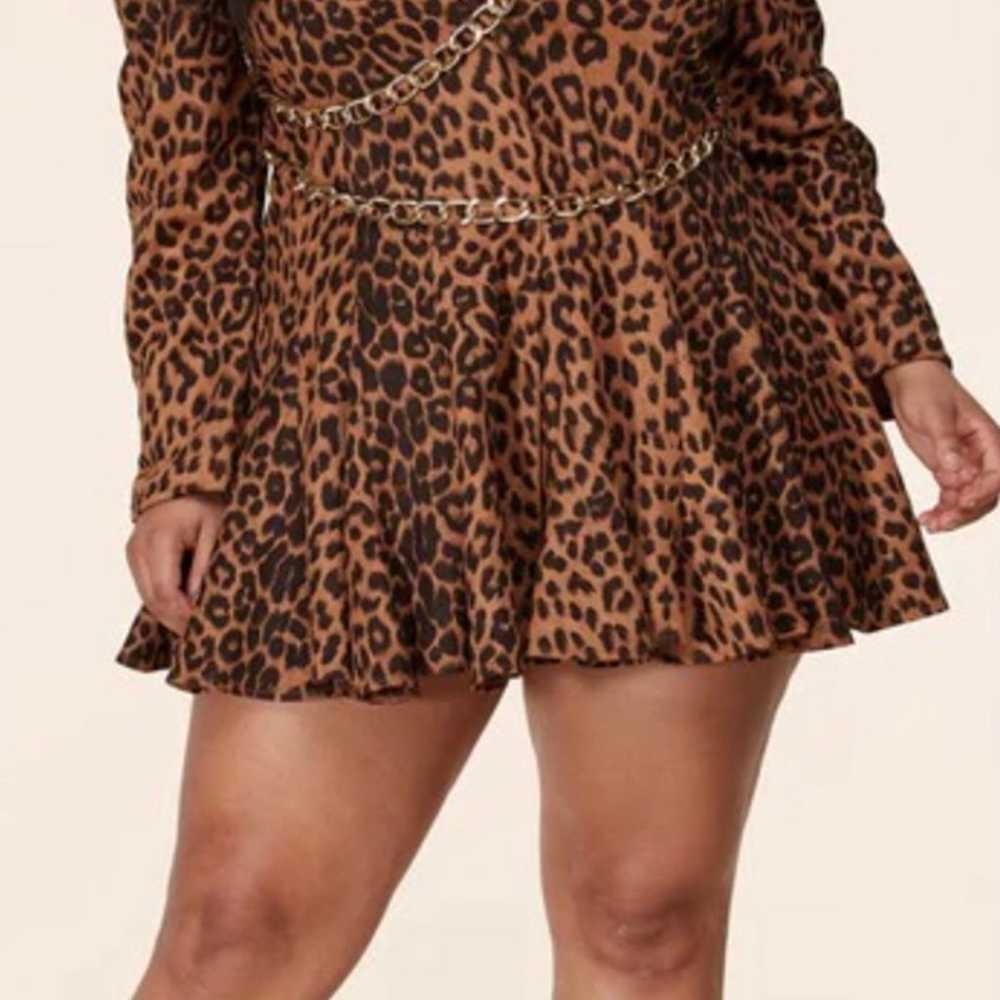 Plus size brown leopard embellished dress 2x - image 3
