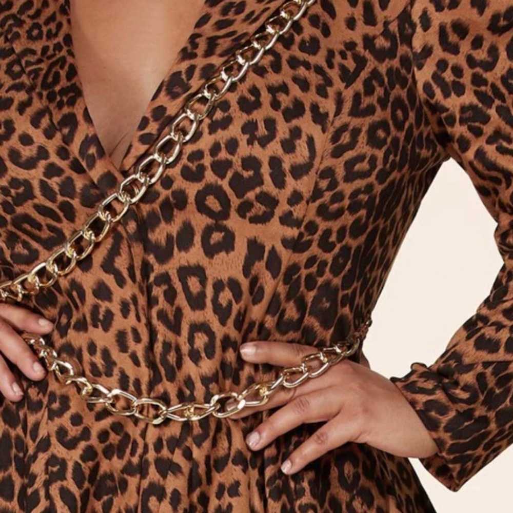 Plus size brown leopard embellished dress 2x - image 4