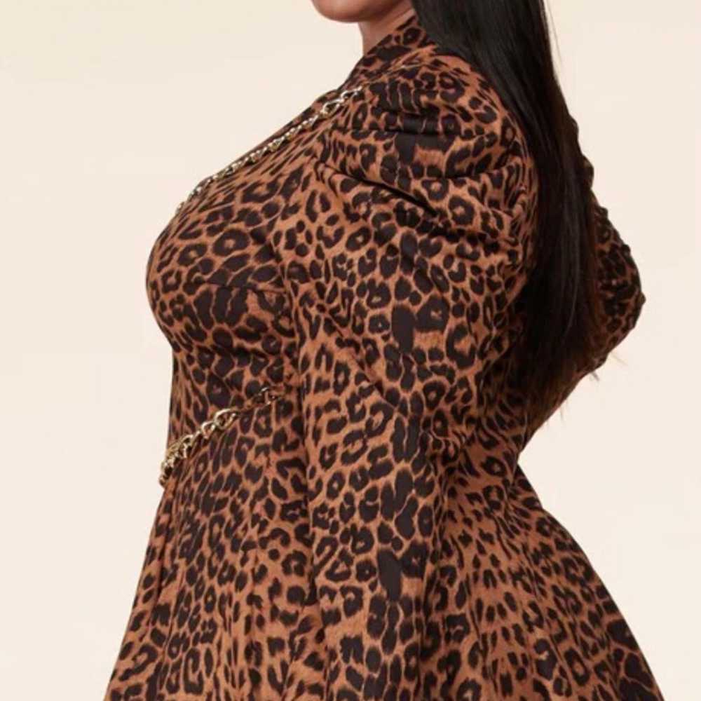 Plus size brown leopard embellished dress 2x - image 5