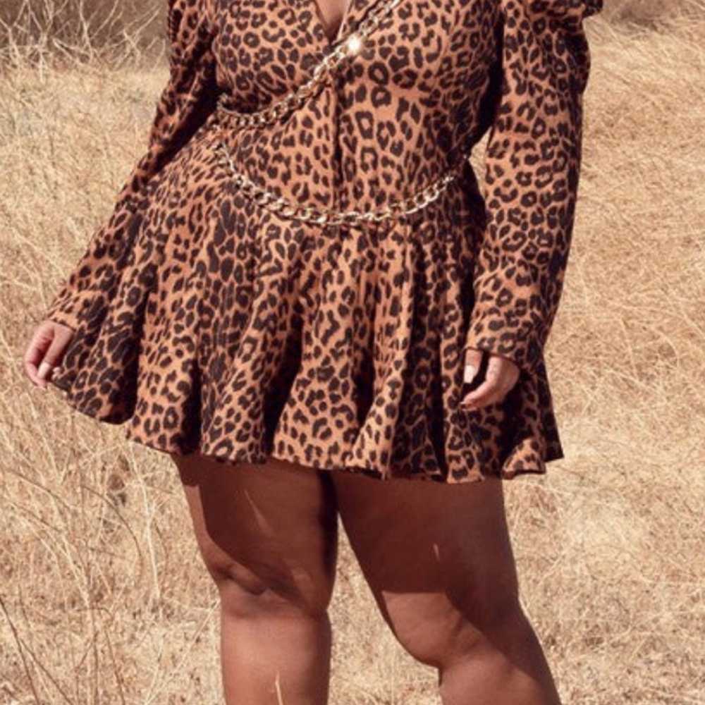 Plus size brown leopard embellished dress 2x - image 7