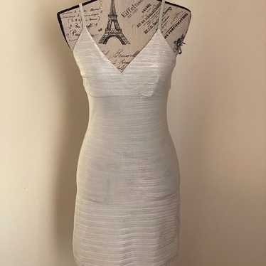 579 Silver Pearl bandage bodycon dress 90s - image 1