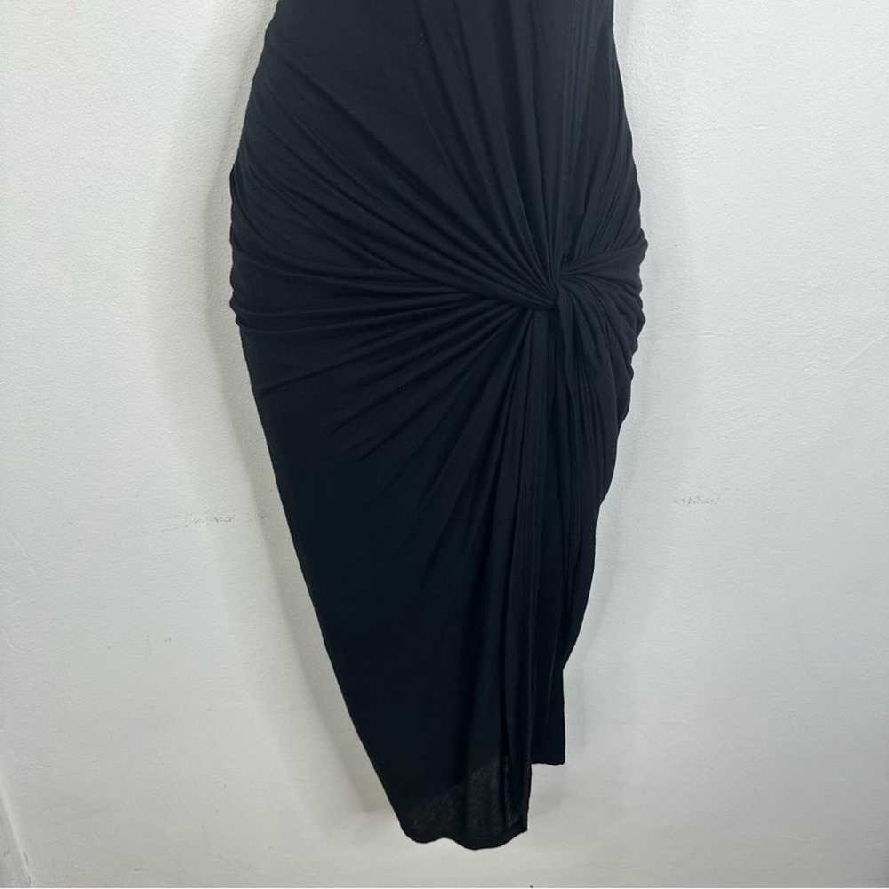 Helmut Lang Black Asymmetrical Draped Knotted V-N… - image 7