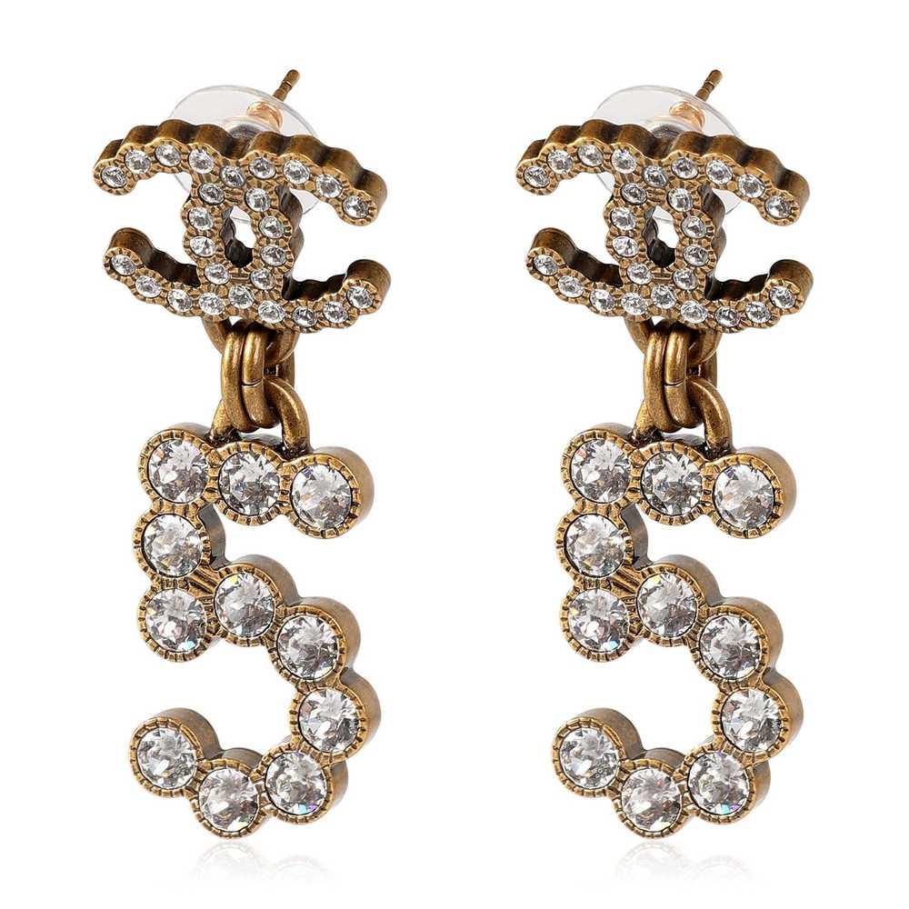 Chanel Chanel Crystal City Of Light Gold Tone Ear… - image 1